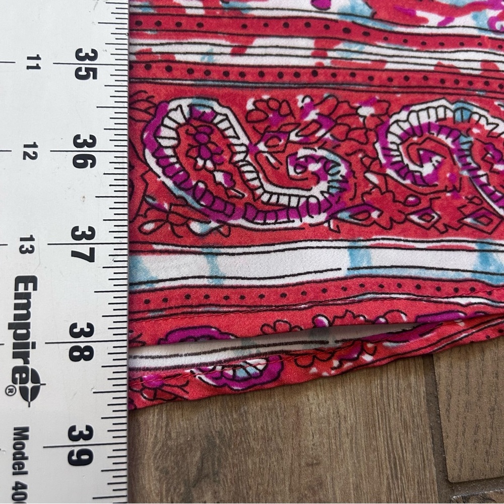 The Limited Red Bohemian Paisley Floral  Print Sleeveless Collared Dress Size L - Picture 5 of 9